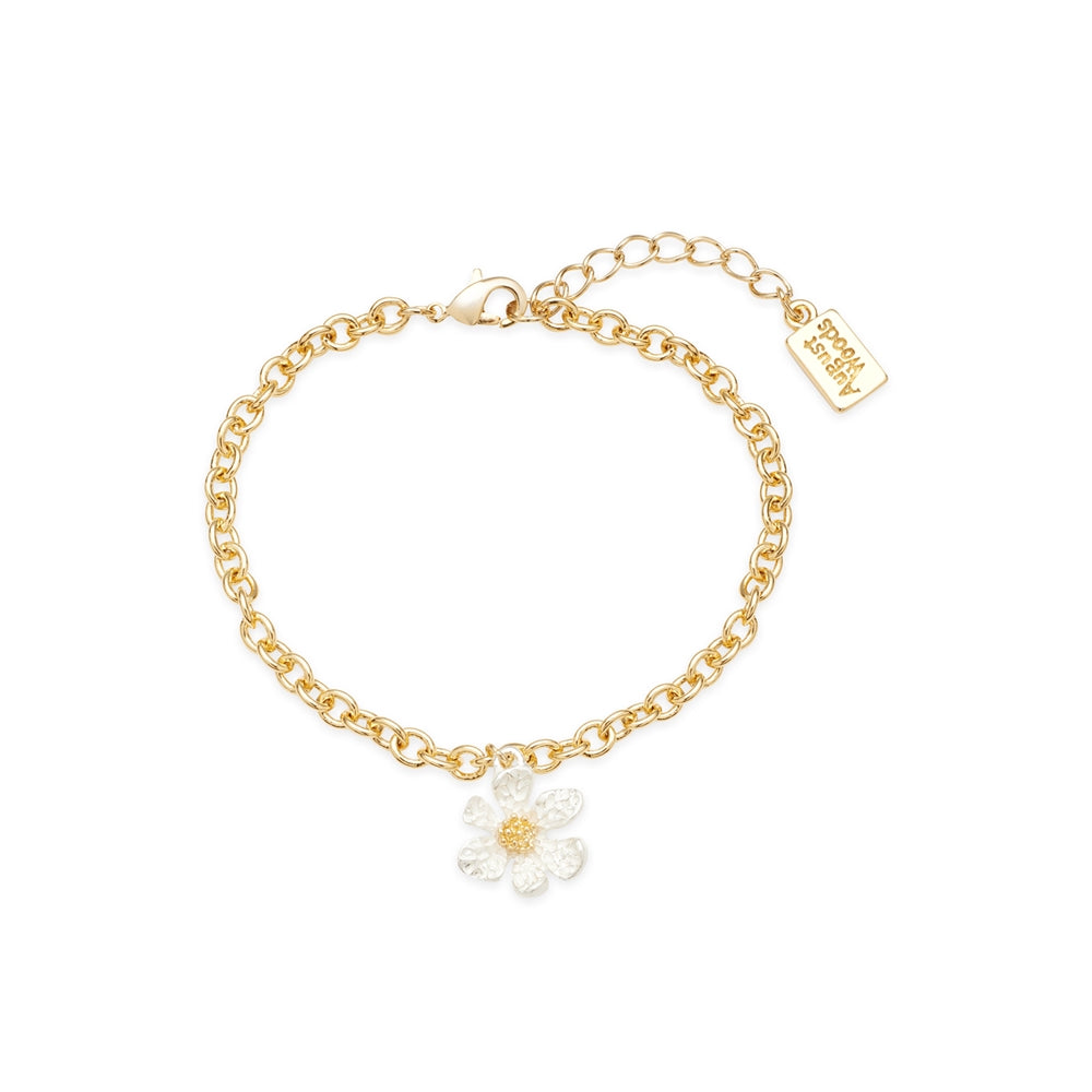 August Woods Gold Two-Tone Flower Pendant Bracelet