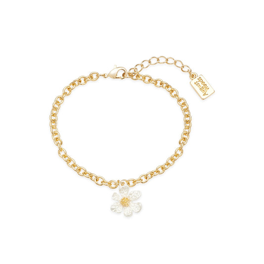 August Woods Gold Two-Tone Flower Pendant Bracelet