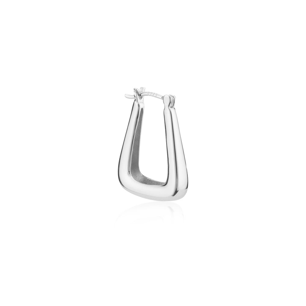 Argento Silver Plain Rectangle Earrings
