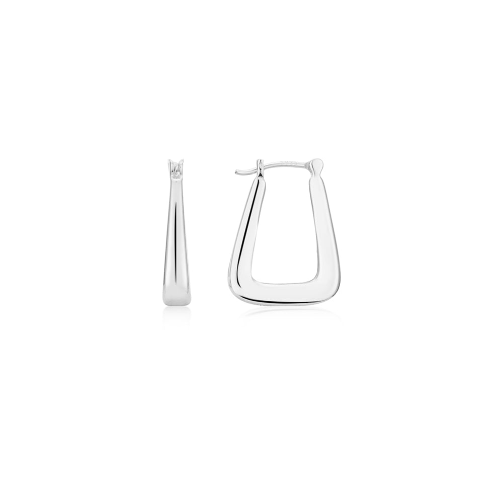 Argento Silver Plain Rectangle Earrings