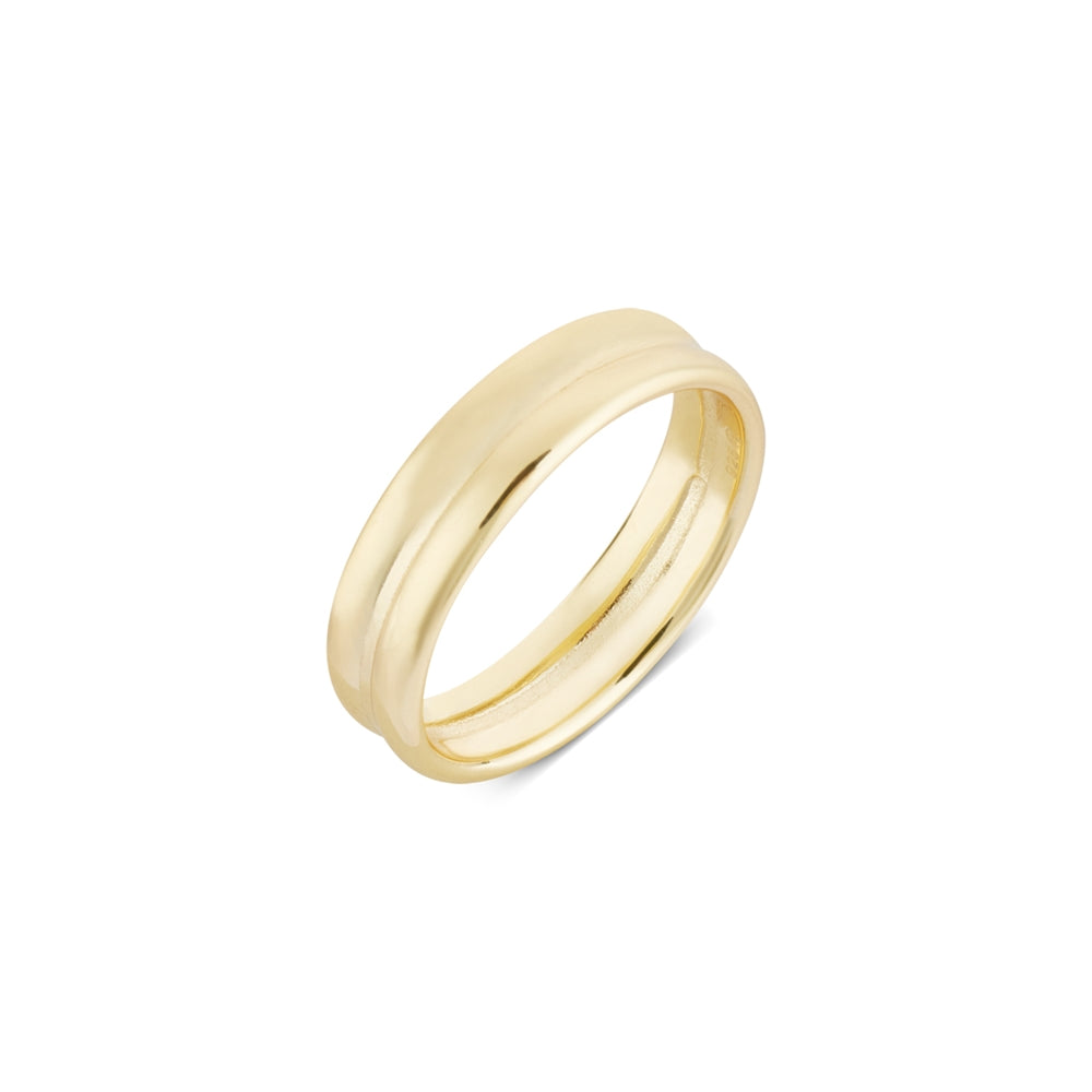 Argento Gold Ribbed Ring