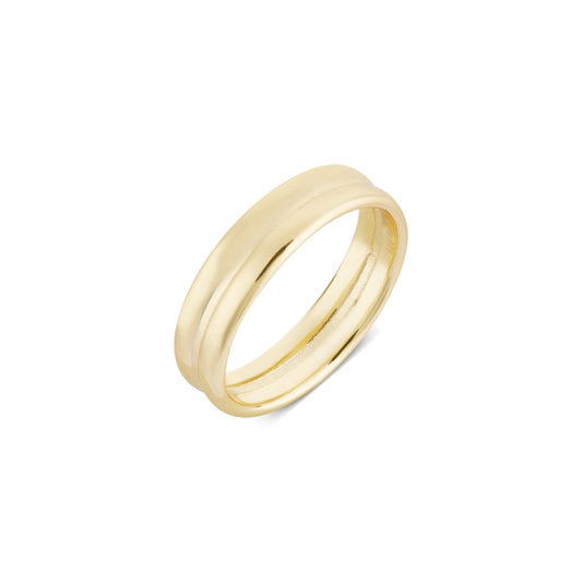 Argento Gold Ribbed Ring