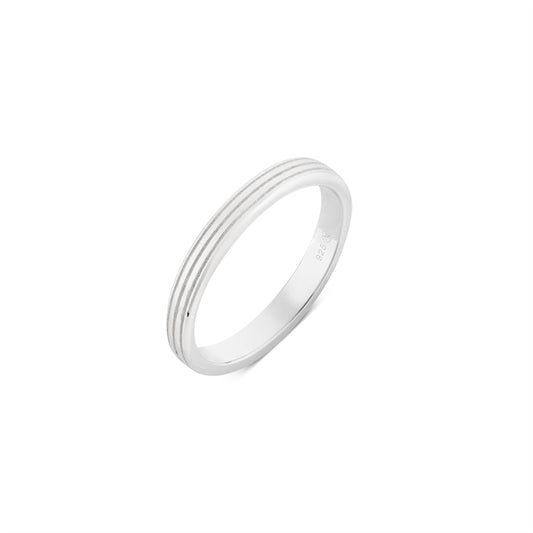 Argento Silver Simple Ridge Ring