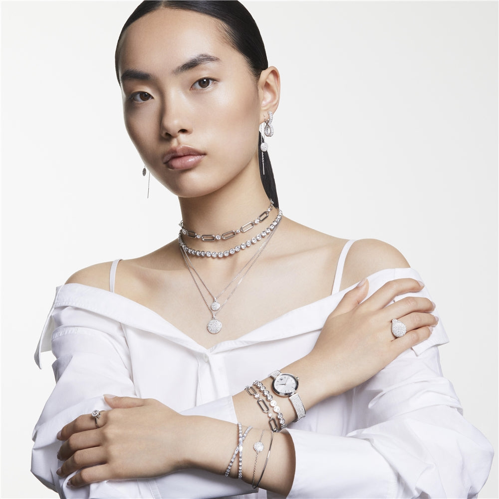 Swarovski Imber Round Cut Rhodium-Plated Tennis Bracelet