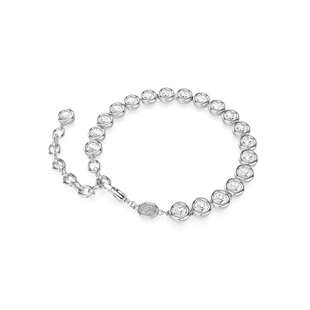 Swarovski Imber Round Cut Rhodium-Plated Tennis Bracelet