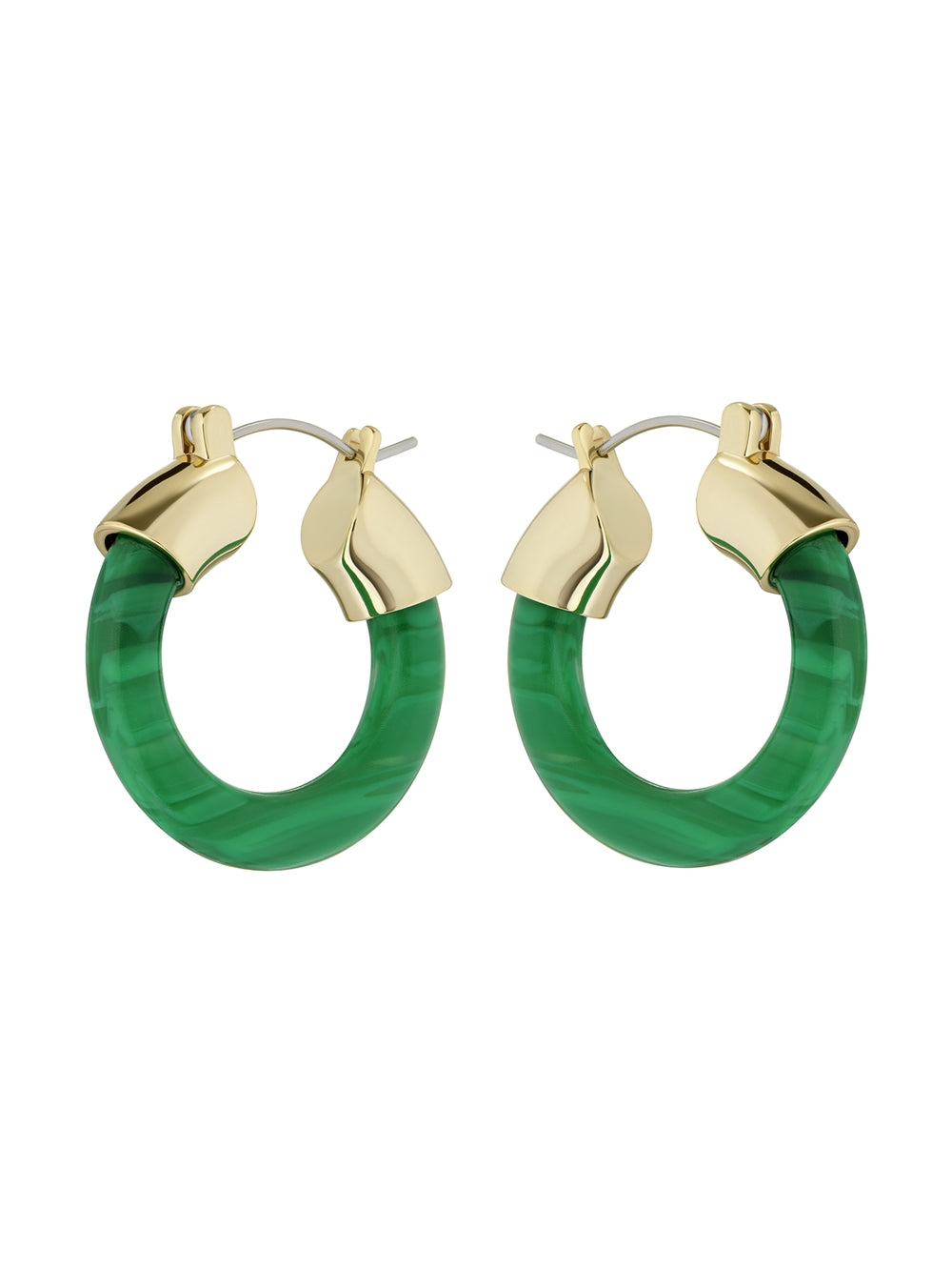 Ted Baker Marblla Gold Green Marbled Hoop Earrings