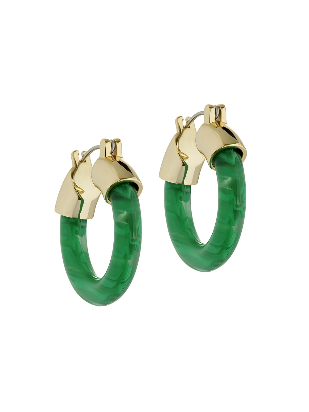 Ted Baker Marblla Gold Green Marbled Hoop Earrings