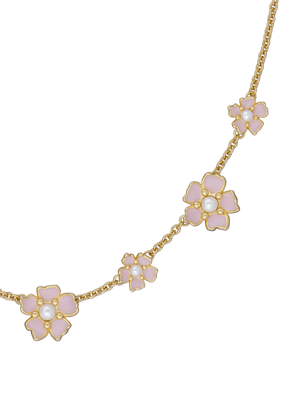 Ted Baker Petia Gold Pink and Pearl Flower Neckalce