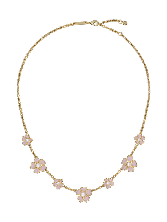 Ted Baker Petia Gold Pink and Pearl Flower Neckalce