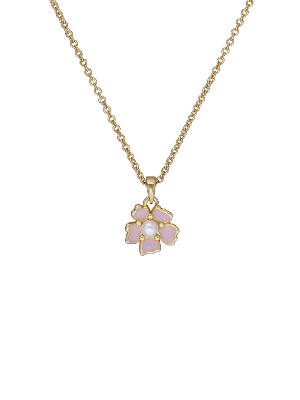 Ted Baker Petiies Gold Pink and Pearl Flower Neckalce