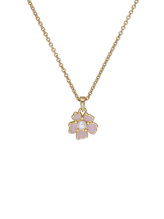 Ted Baker Petiies Gold Pink and Pearl Flower Neckalce