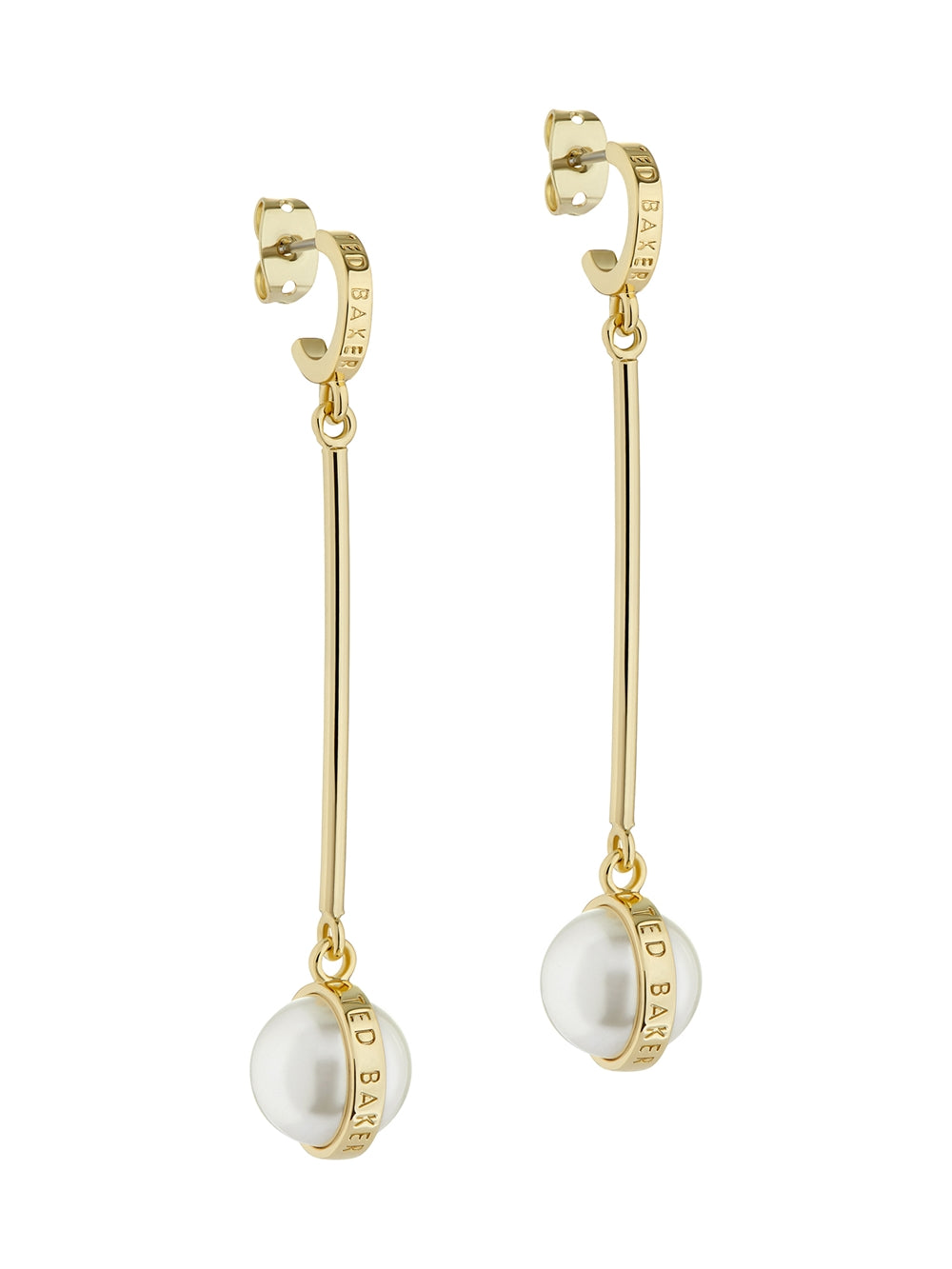 Ted Baker Perllie Gold Pearl Orbit Drop Earrings