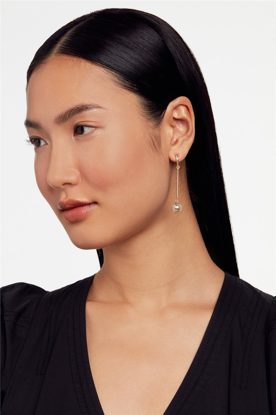 Ted Baker Perllie Gold Pearl Orbit Drop Earrings