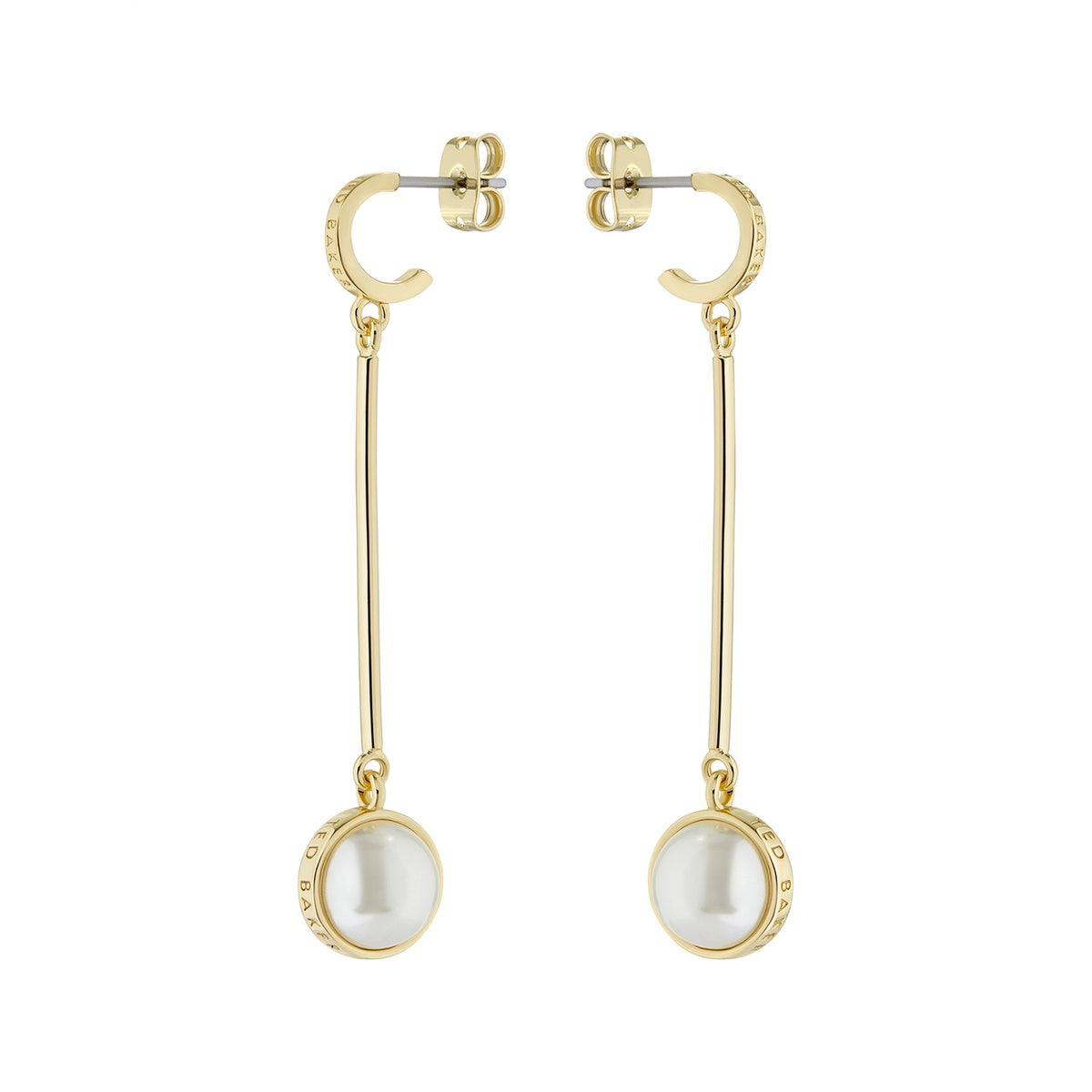 Ted Baker Perllie Gold Pearl Orbit Drop Earrings