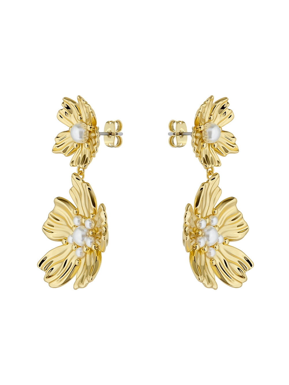 Ted Baker Petaria Gold Pearl Painted Petal Drop Earrings
