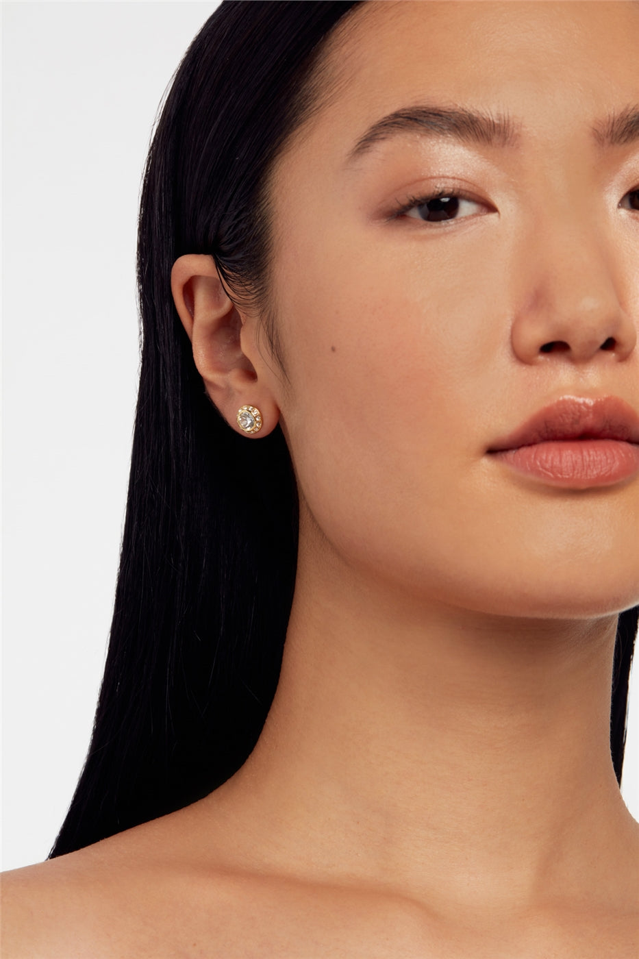 Ted Baker Soletia Gold Solitaire Sparkle Halo Stud Earrings