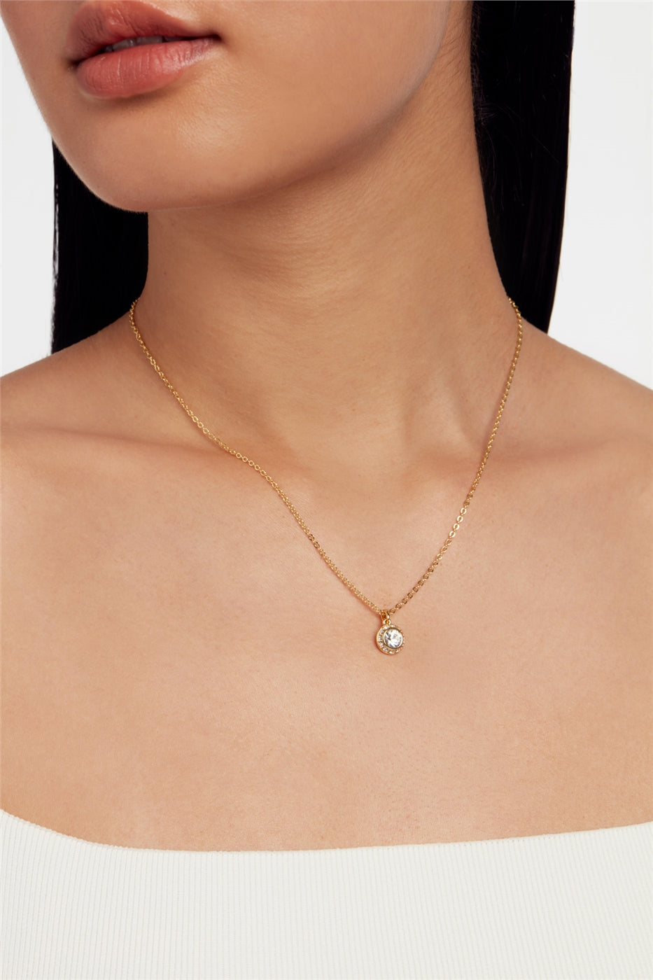 Ted Baker Soltell Gold Solitaire Sparkle Halo Necklace