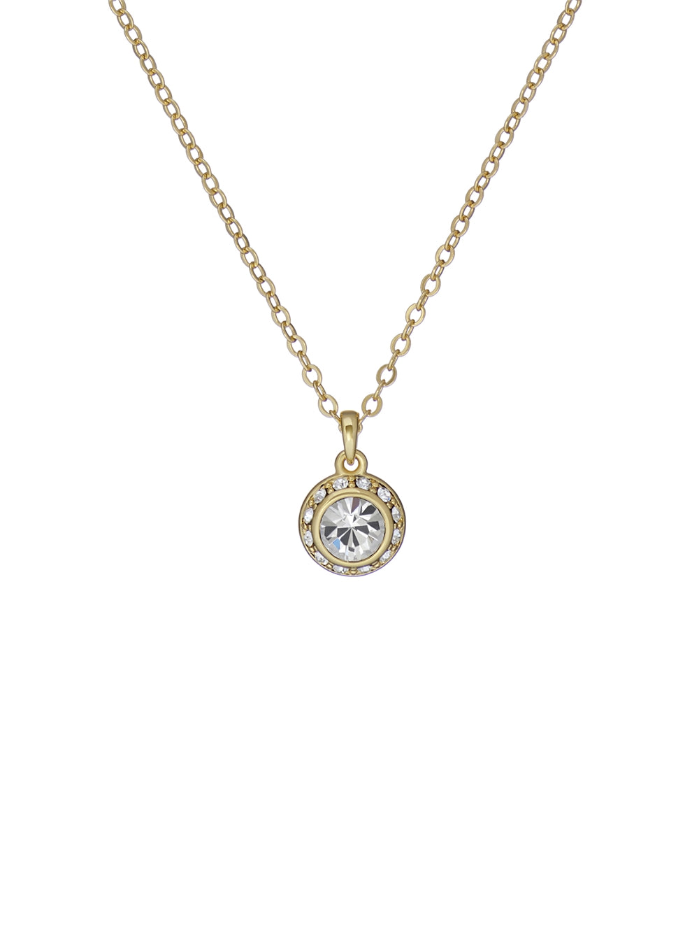 Ted Baker Soltell Gold Solitaire Sparkle Halo Necklace