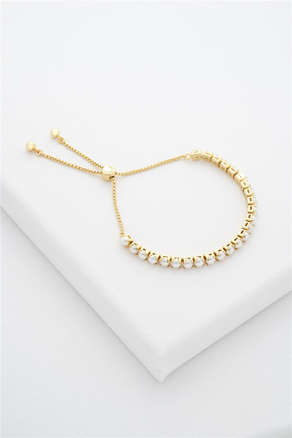 Ted Baker Perrmel Gold Icon Pearl Tennis Slide Bracelet