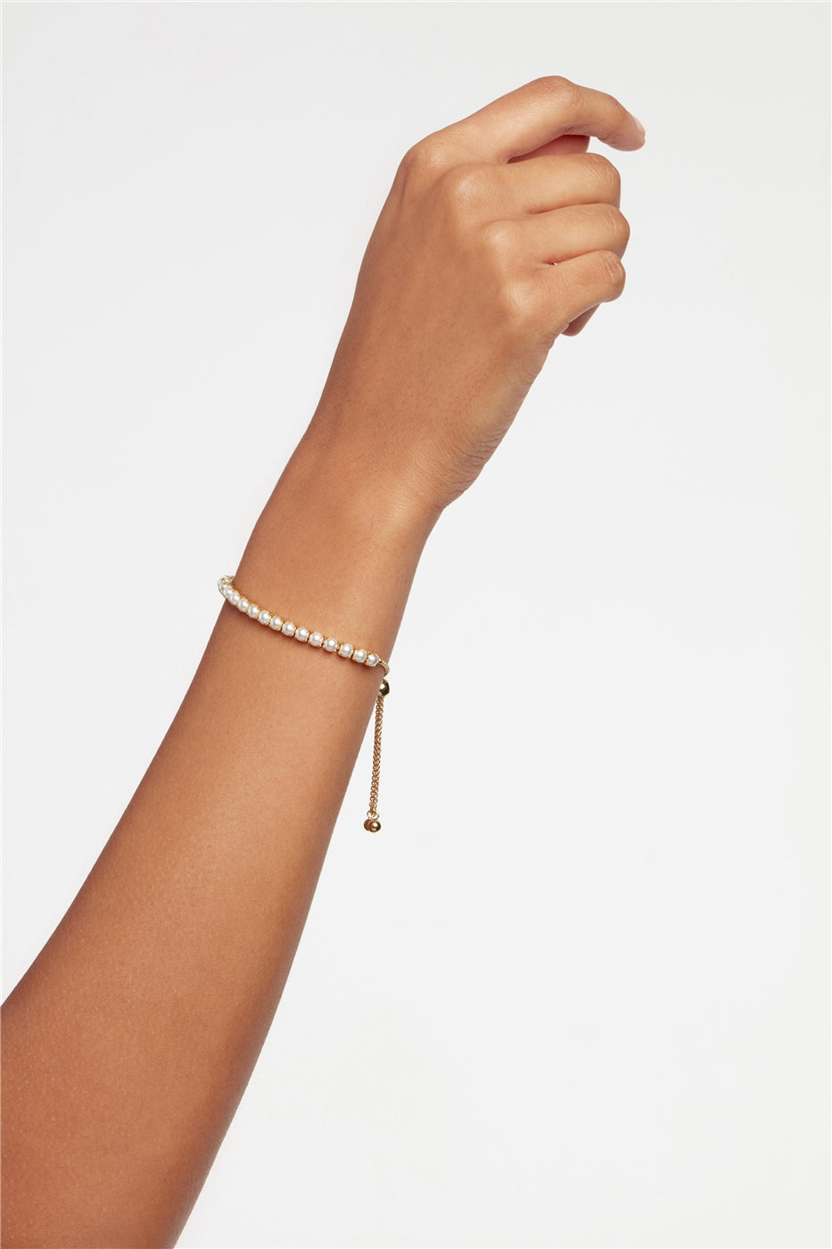 Ted Baker Perrmel Gold Icon Pearl Tennis Slide Bracelet