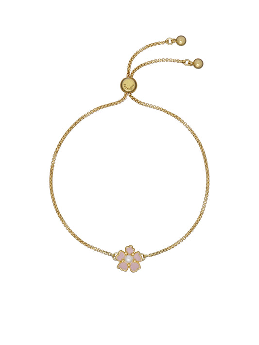 Ted Baker Petials Gold Pink and Pearl Flower Bracelet