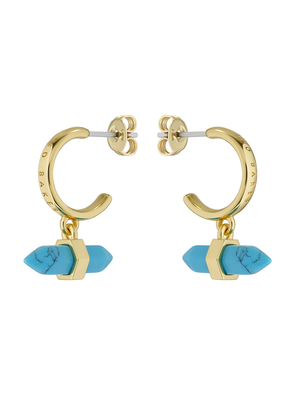 Ted Baker Parin Gold Turqoise Paradise Rock Huggie Earrings