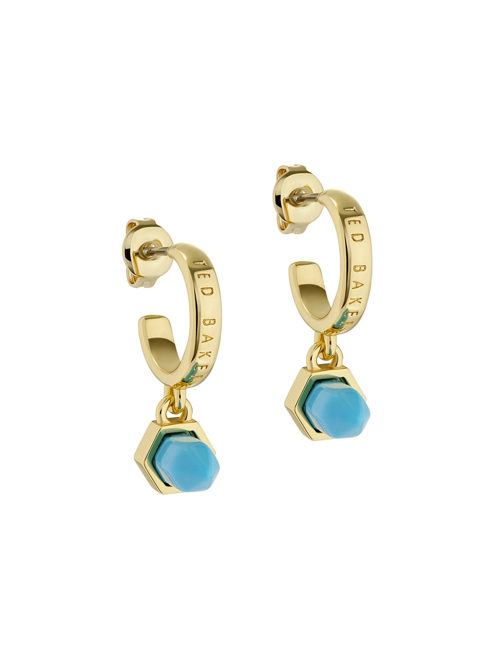 Ted Baker Parin Gold Turqoise Paradise Rock Huggie Earrings