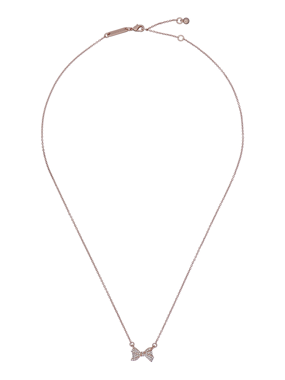 Ted Baker Barsie Rose Gold Crystal Baker Bow Necklace
