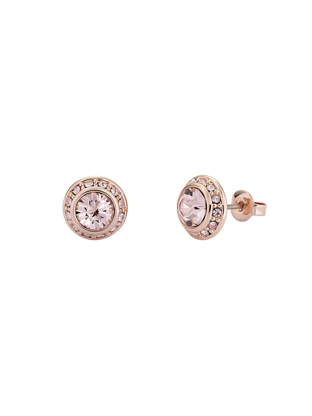 Ted Baker Soletia Rose-Gold Solitaire Sparkle Halo Stud Earrings
