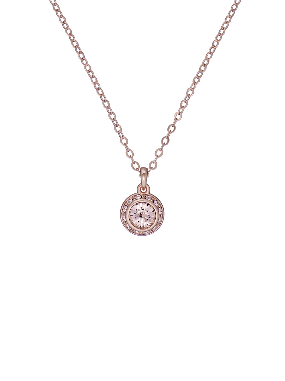 Ted Baker Soltell Rose-Gold Solitaire Sparkle Halo Necklace