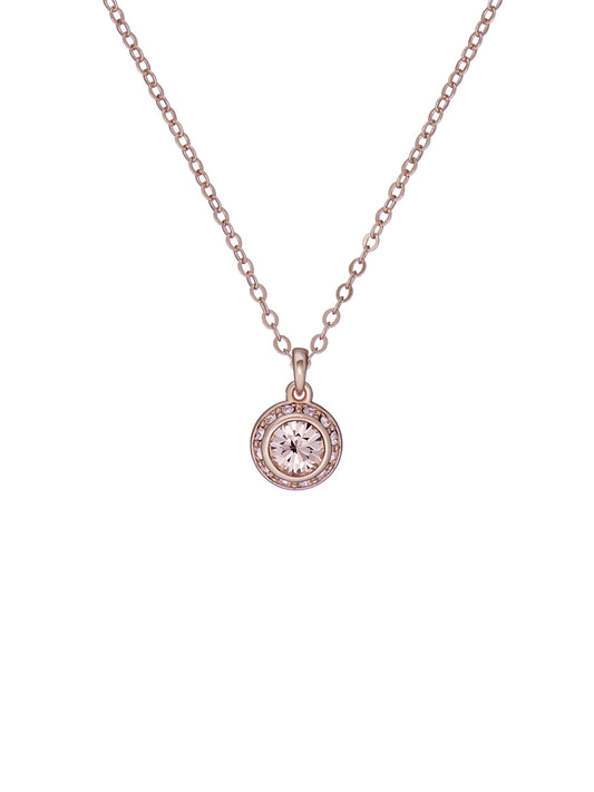Ted Baker Soltell Rose-Gold Solitaire Sparkle Halo Necklace