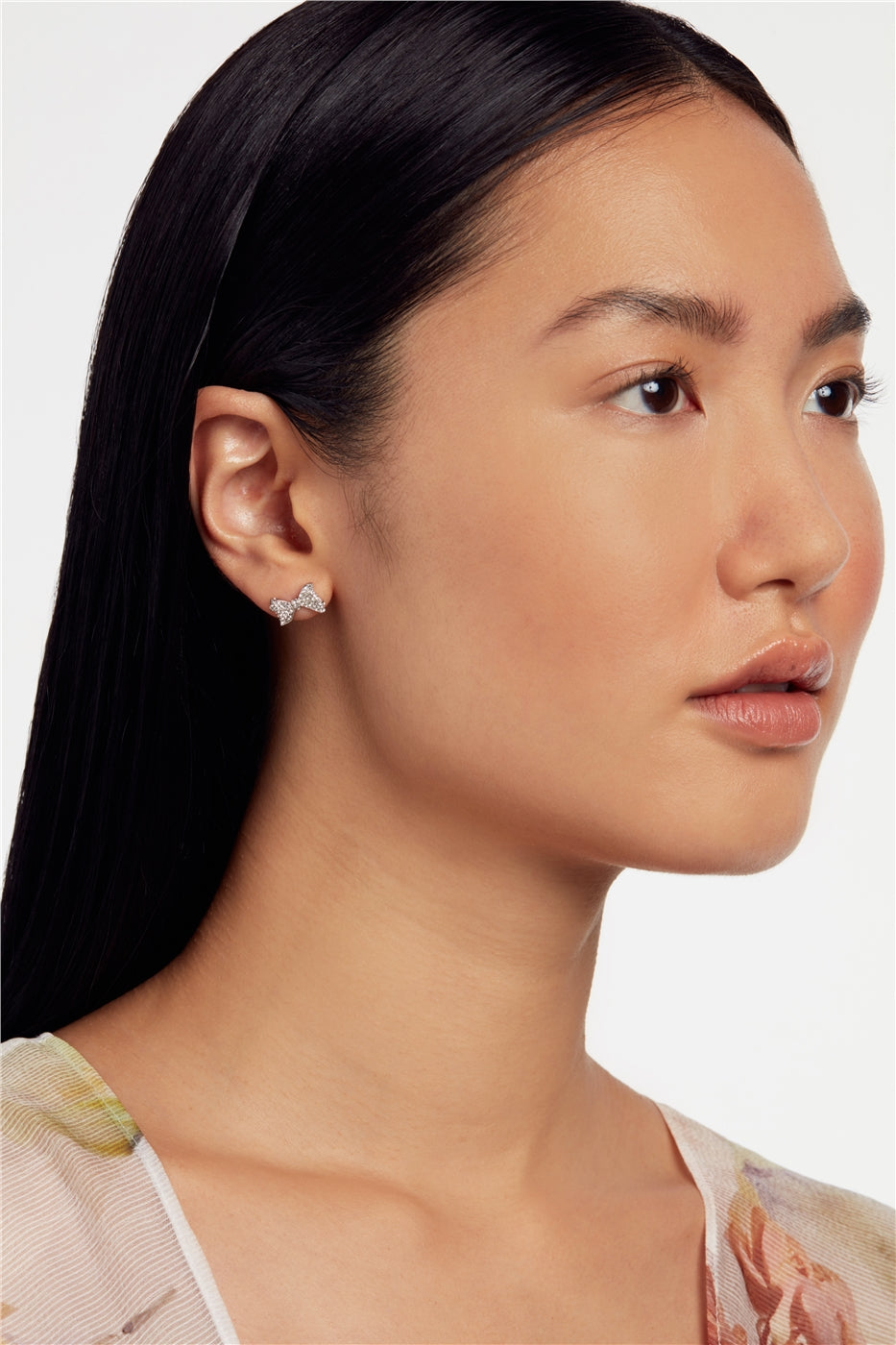 Ted Baker Barseta Silver Crystal Baker Bow Stud Earrings