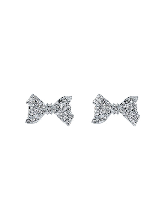 Ted Baker Barseta Silver Crystal Baker Bow Stud Earrings