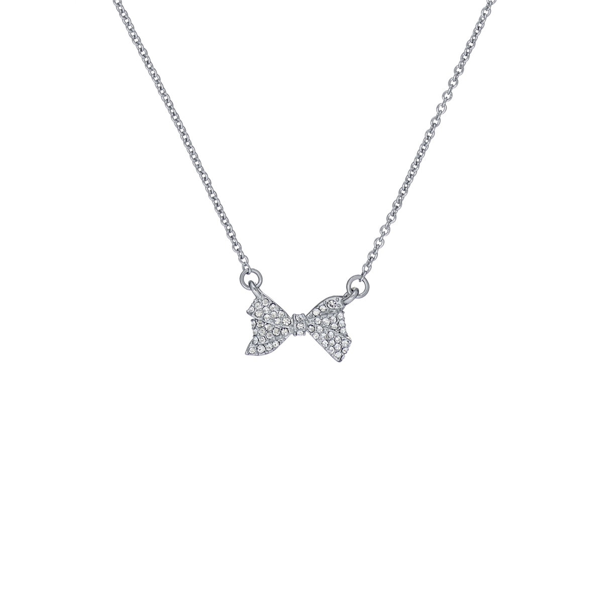Ted Baker Barsie Silver Crystal Baker Bow Necklace