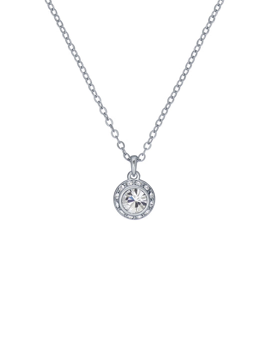 Ted Baker Soltell Silver Solitaire Sparkle Halo Necklace