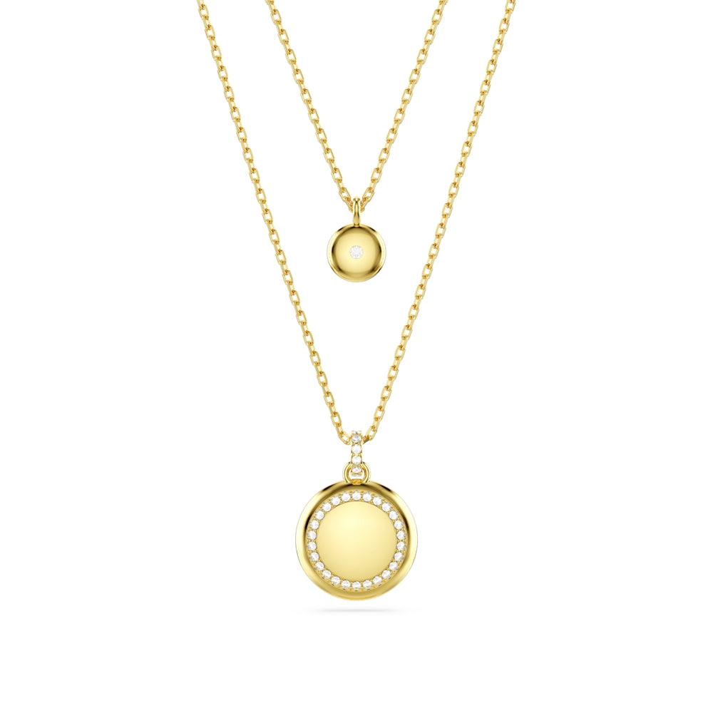 Swarovski Meteora Gold White Pavé Layered Pendant Necklace