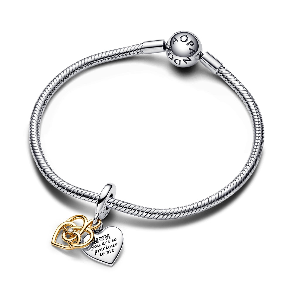 Pandora Lab-grown Diamond Engravable Mum Double Dangle Charm