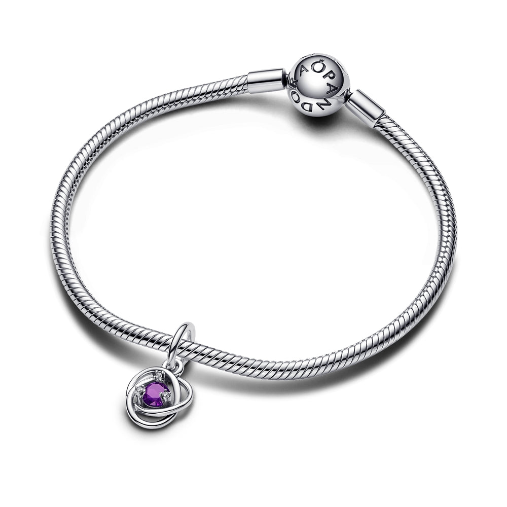 Pandora February Birthstone Eternity Circle Dangle Charm