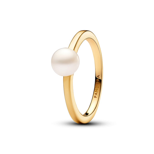 Pandora Treated Freshwater Cultured Pearl Gold Ring