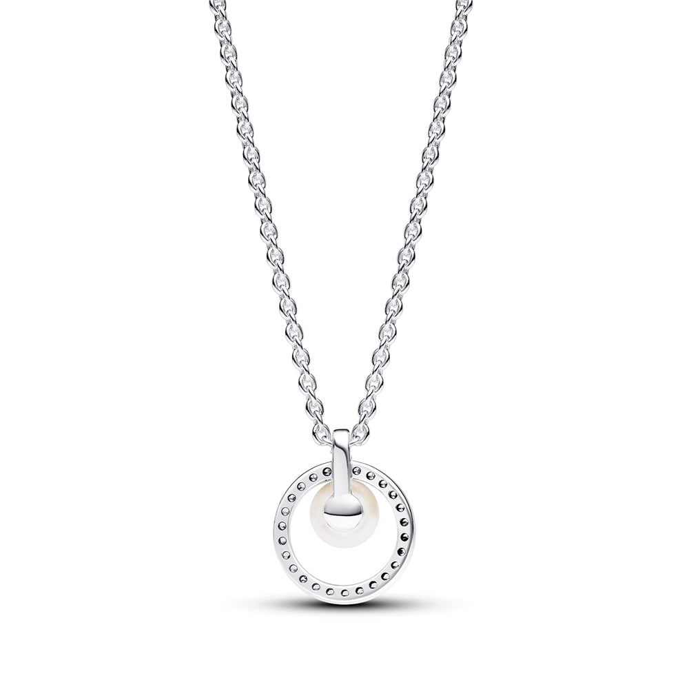 Pandora Treated Freshwater Cultured Pearl & Pavé Collier Necklace