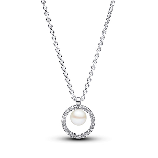 Pandora Treated Freshwater Cultured Pearl & Pavé Collier Necklace