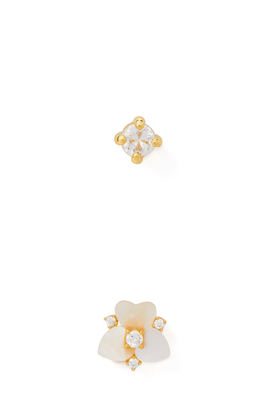 Kate Spade New York Gold Precious Pansy Flower Cry Stud Earring Set