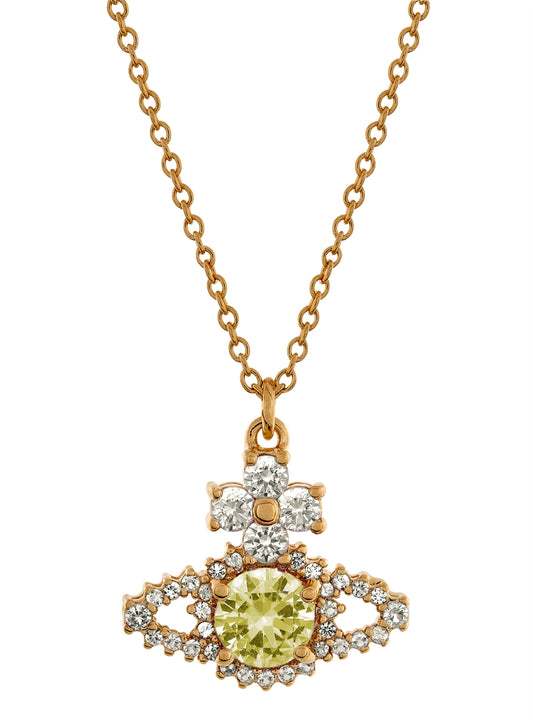 Vivienne Westwood Gold Yellow Crystal Valentina Orb Necklace