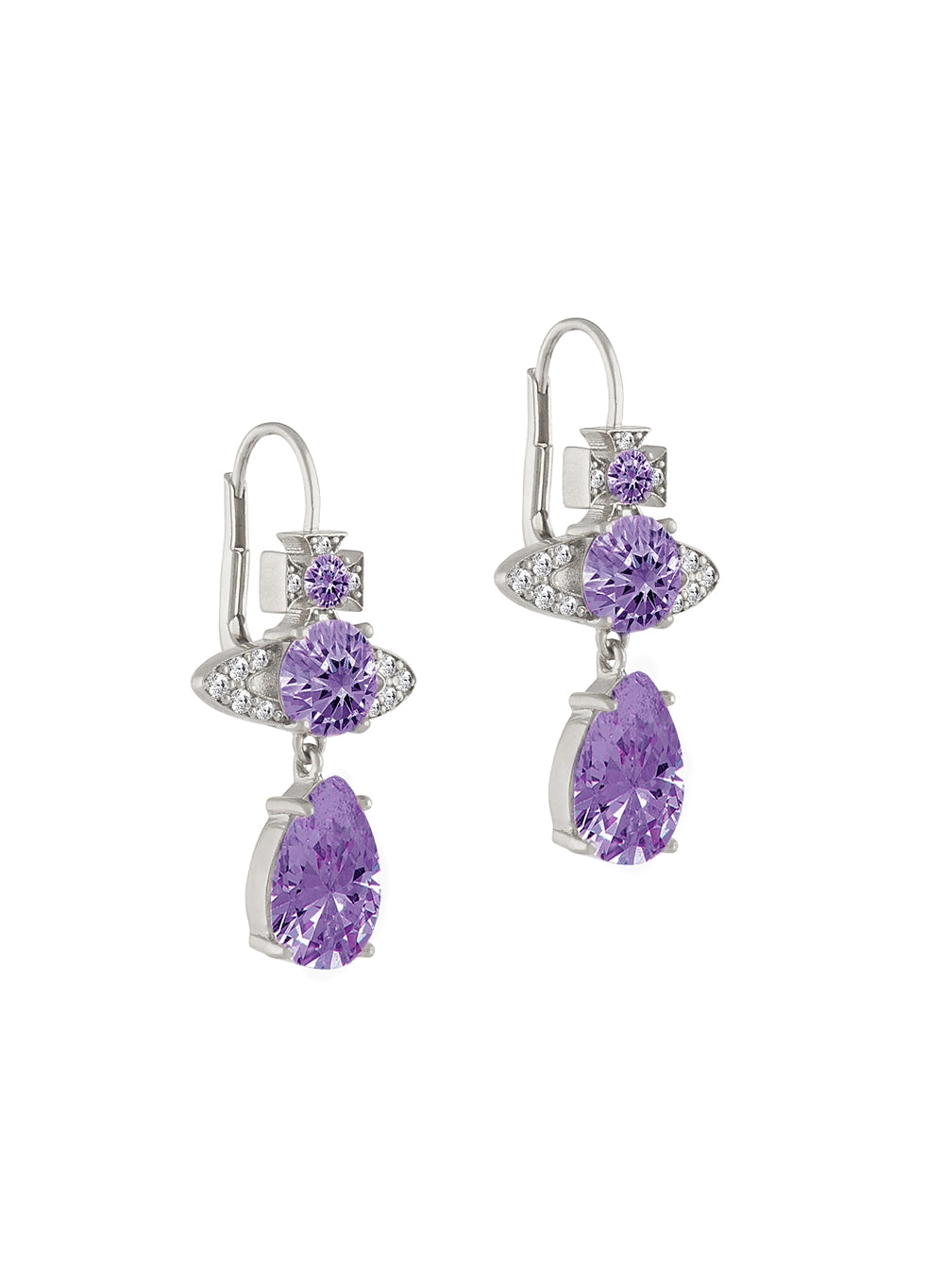 Vivienne Westwood Silver Lavender Ismene Drop Earrings