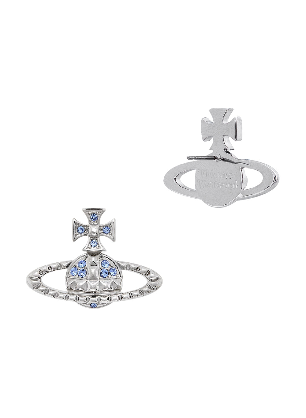 Vivienne Westwood Silver Light Sapphire Mayfair Bas Relief Earrings