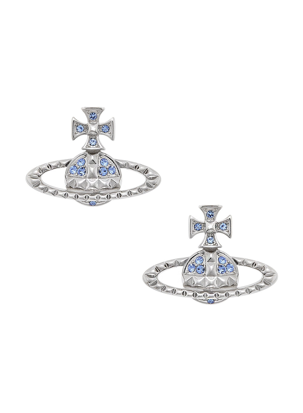 Vivienne Westwood Silver Light Sapphire Mayfair Bas Relief Earrings