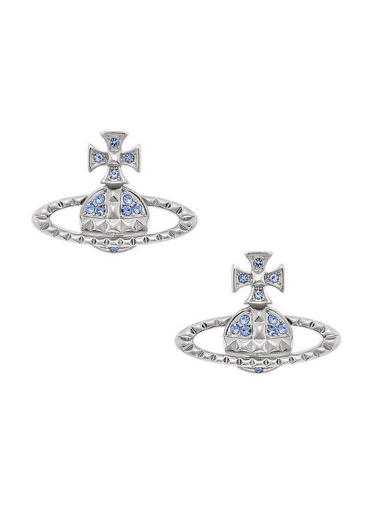 Vivienne Westwood Silver Light Sapphire Mayfair Bas Relief Earrings