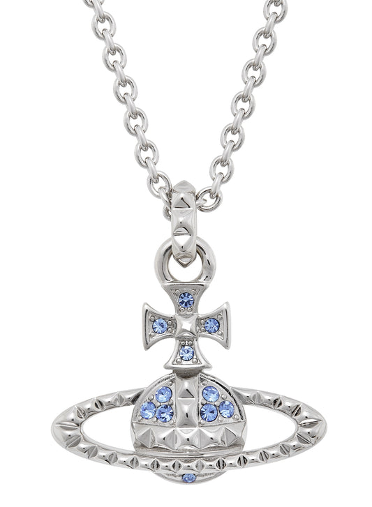 Vivienne Westwood Silver Light Sapphire Mayfair Bas Relief Necklace