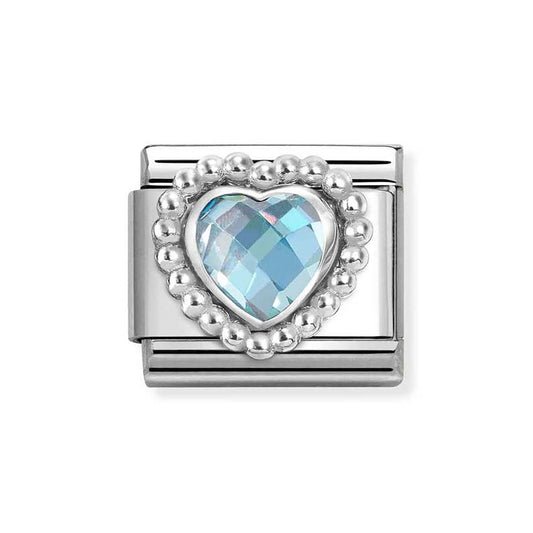 Nomination Light Blue Heart Dots Charm