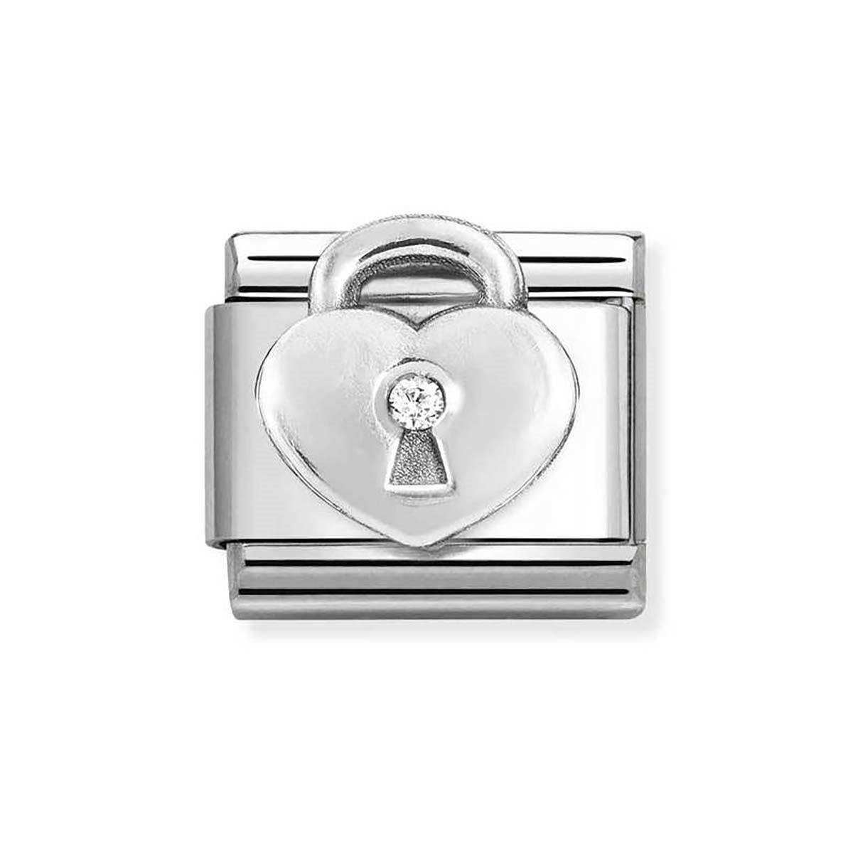 Nomination White Crystal Padlock Charm